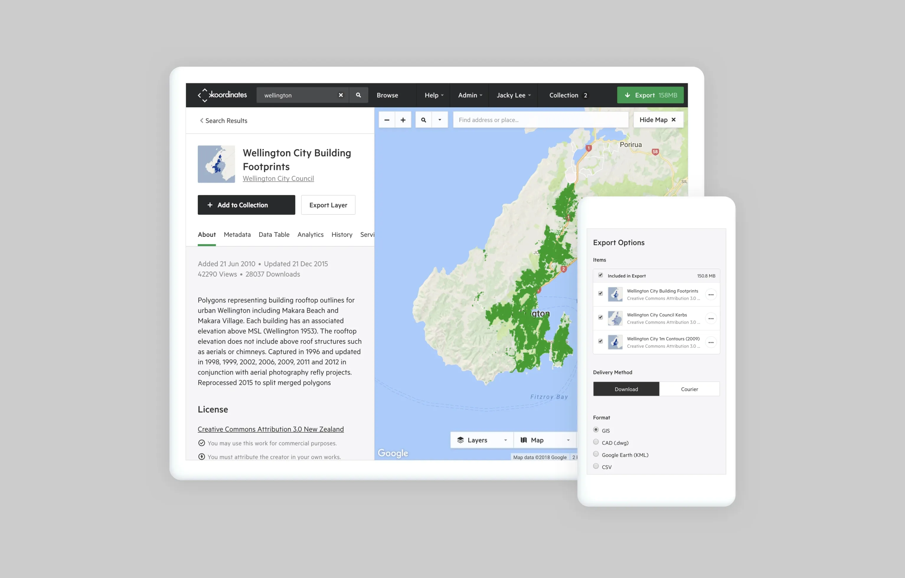 Kooridinates responsive